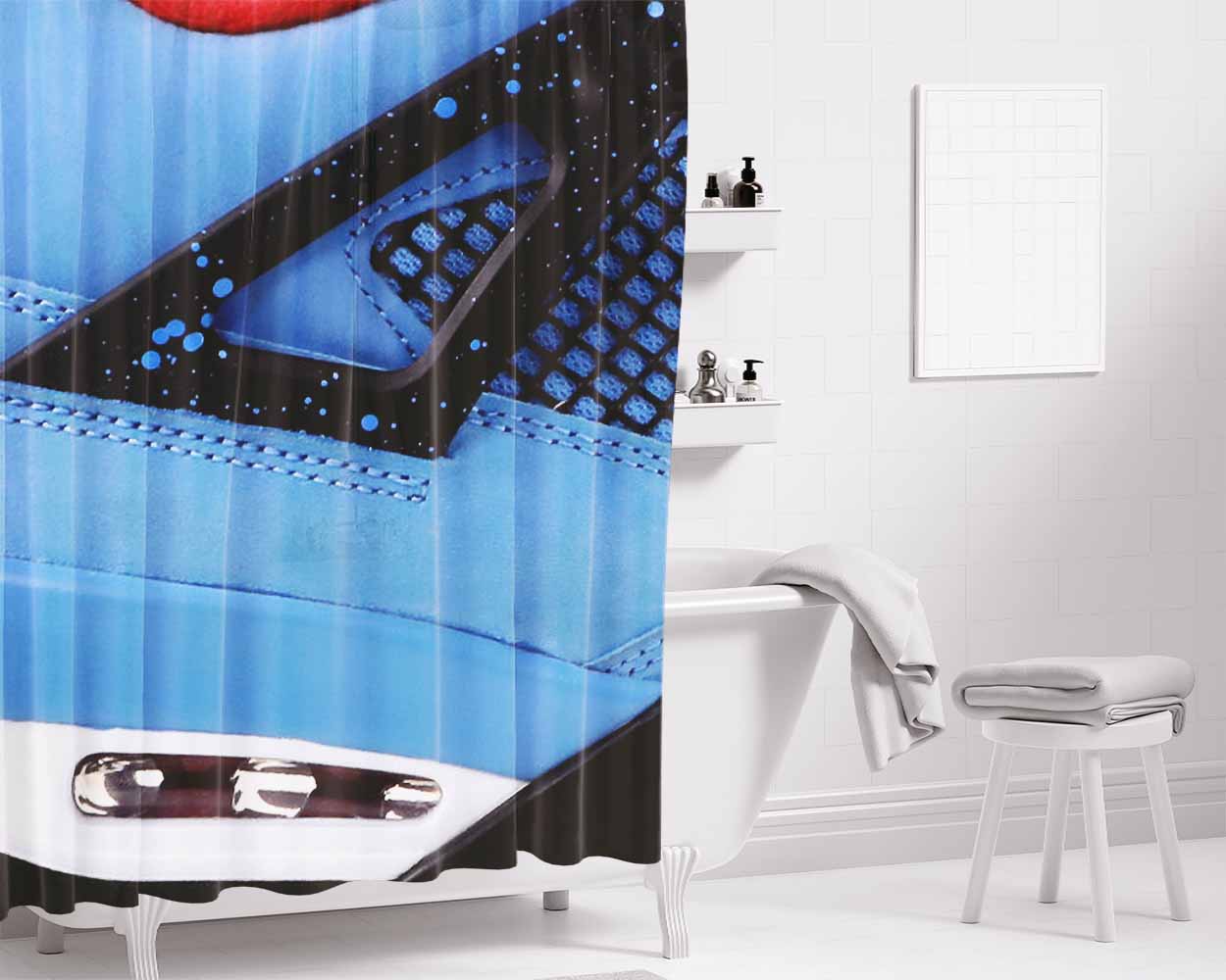 Jordan Bathroom Shower Curtain Fabric Waterproof | 66 X 72 Inch