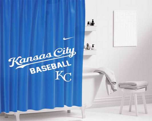 Kansas City Kc Baseba Bathroom Shower Curtain Fabric Waterproof | 66 X 72 Inch
