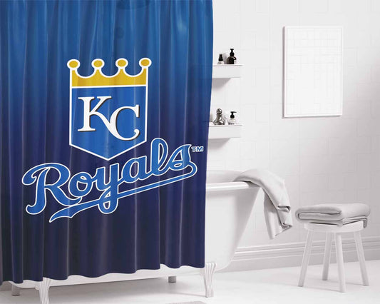 Kansas City Royals Logo Bathroom Shower Curtain Fabric Waterproof | 66 X 72 Inch