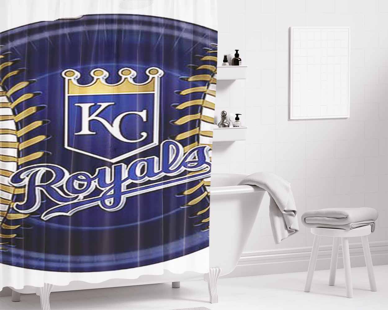 Kc Royals Plate Bathroom Shower Curtain Fabric Waterproof | 66 X 72 Inch