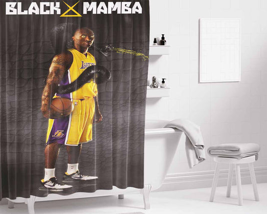 Kobe Bryan Nba X Black Mamba Bathroom Shower Curtain Fabric Waterproof | 66 X 72 Inch