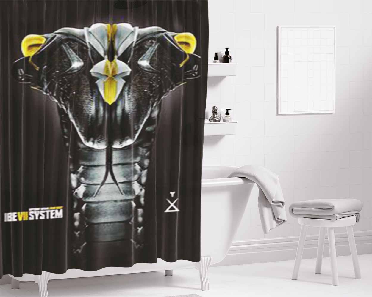 Kobe Vii System Bathroom Shower Curtain Fabric Waterproof | 66 X 72 Inch