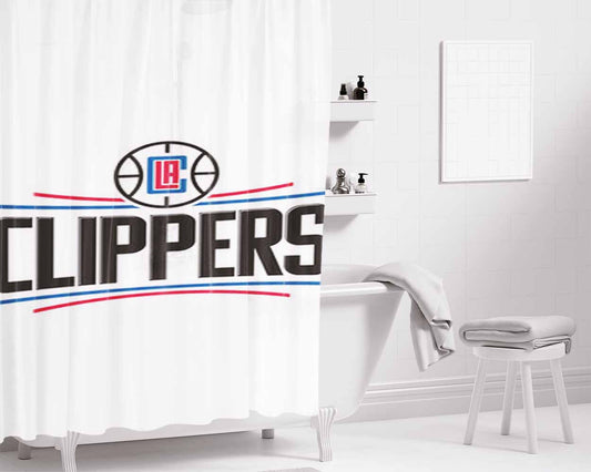 La Clippers Baseball Logo Bathroom Shower Curtain Fabric Waterproof | 66 X 72 Inch