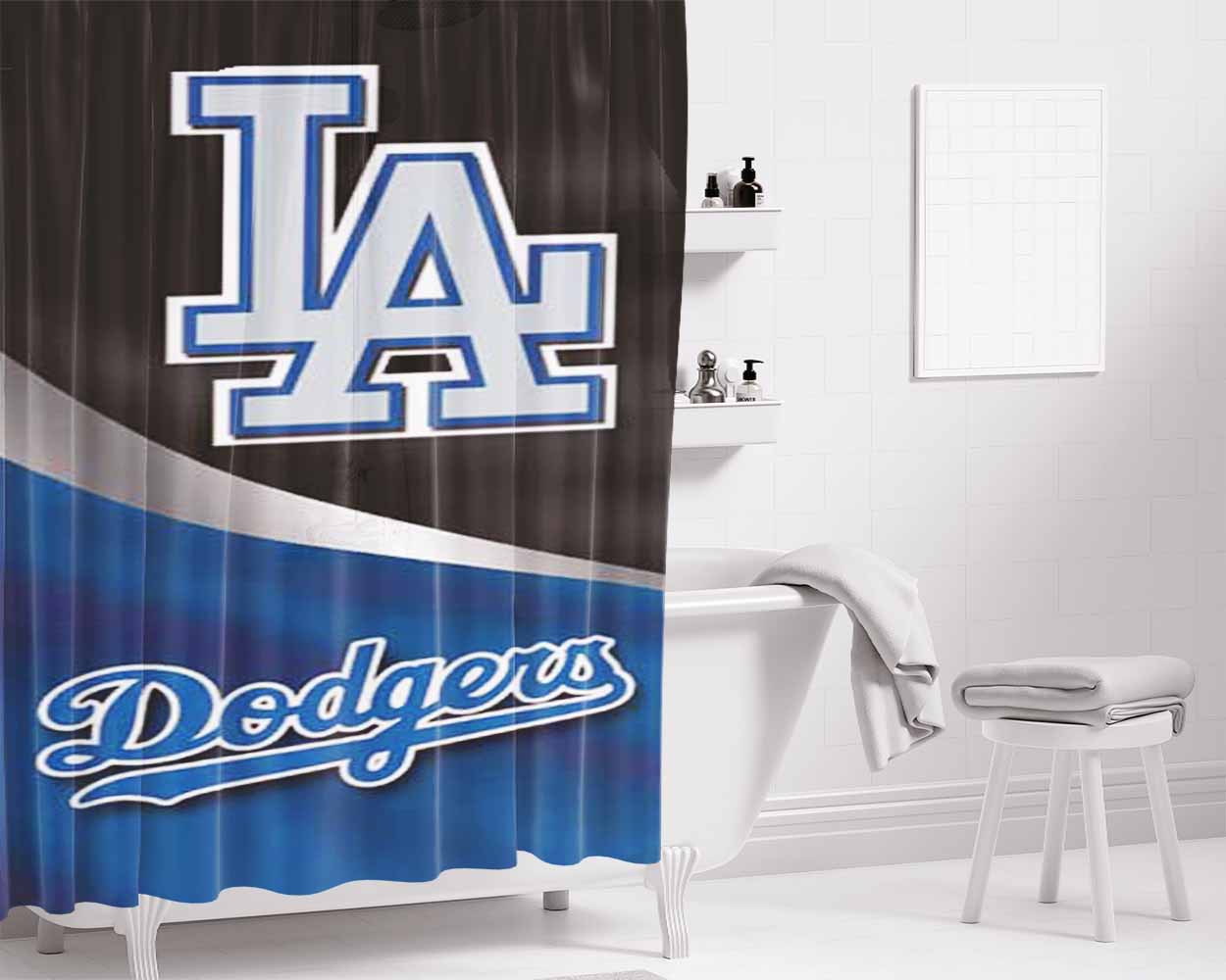 La Dodgers Cloth Logo Bathroom Shower Curtain Fabric Waterproof | 66 X 72 Inch