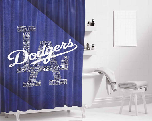 La Dodgers Bathroom Shower Curtain Fabric Waterproof | 66 X 72 Inch
