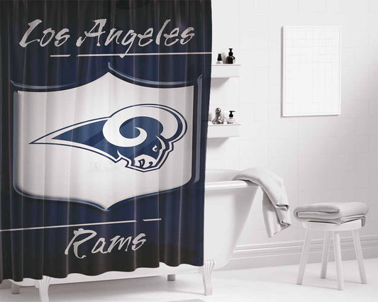 La Rams, Blue, California, Jared Goff Bathroom Shower Curtain Fabric Waterproof | 66 X 72 Inch