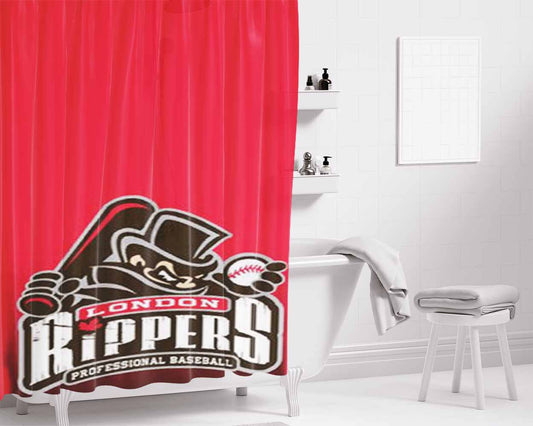 London Rippers Baseball Bathroom Shower Curtain Fabric Waterproof | 66 X 72 Inch