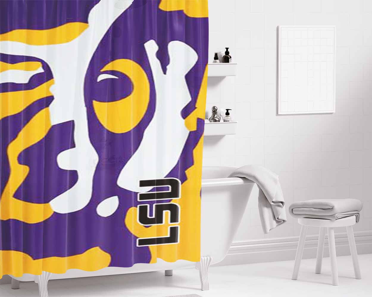 Lsu Eye Bathroom Shower Curtain Fabric Waterproof | 66 X 72 Inch