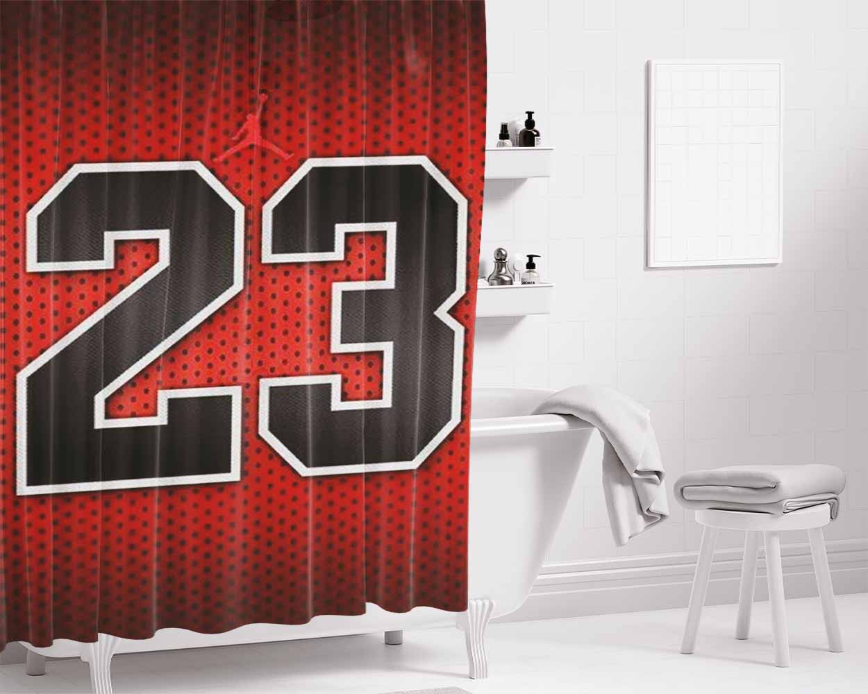 Michael Jordan 23 Bathroom Shower Curtain Fabric Waterproof | 66 X 72 Inch