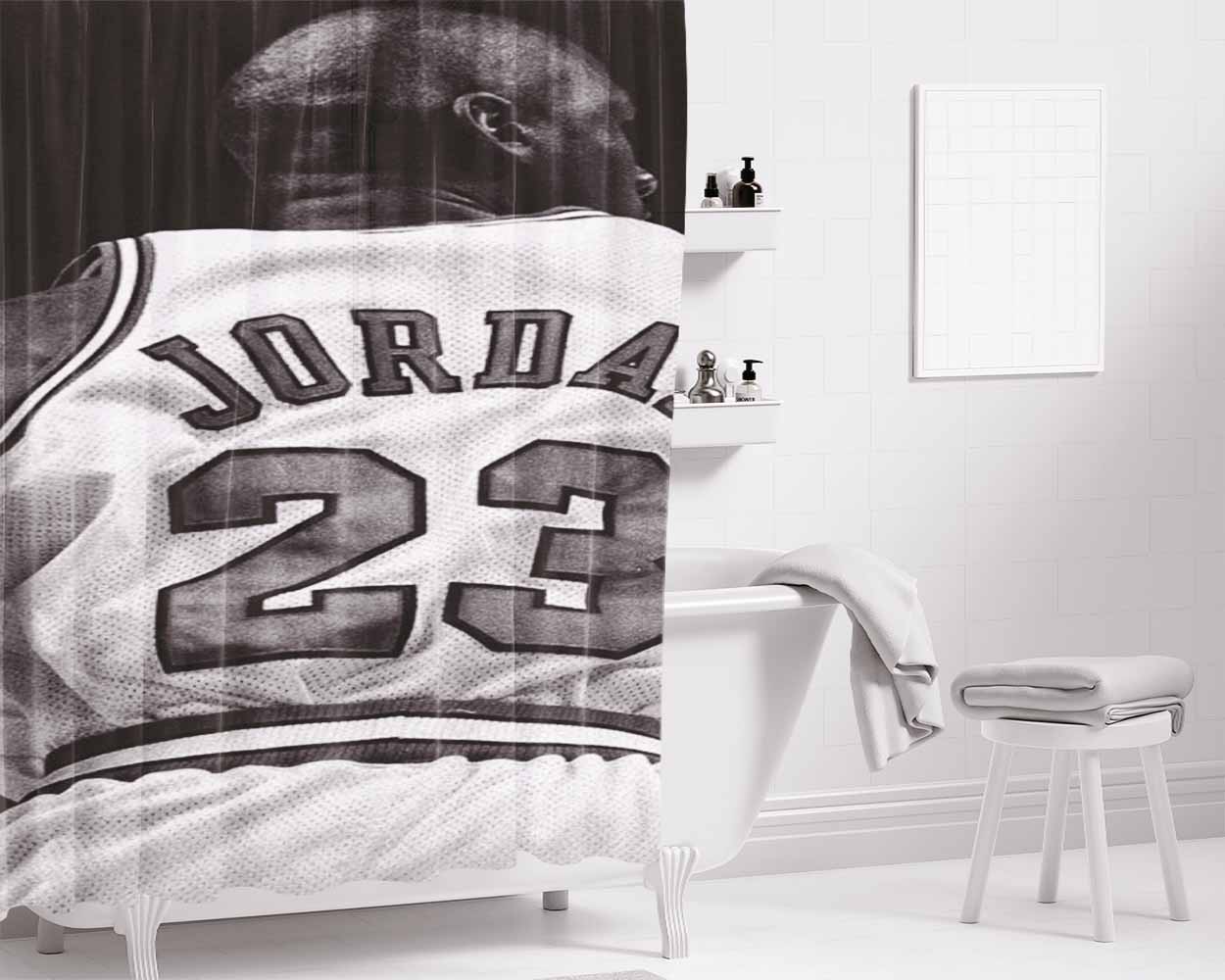 Michael Jordan Chicago Bulls 2 Bathroom Shower Curtain Fabric Waterproof | 66 X 72 Inch