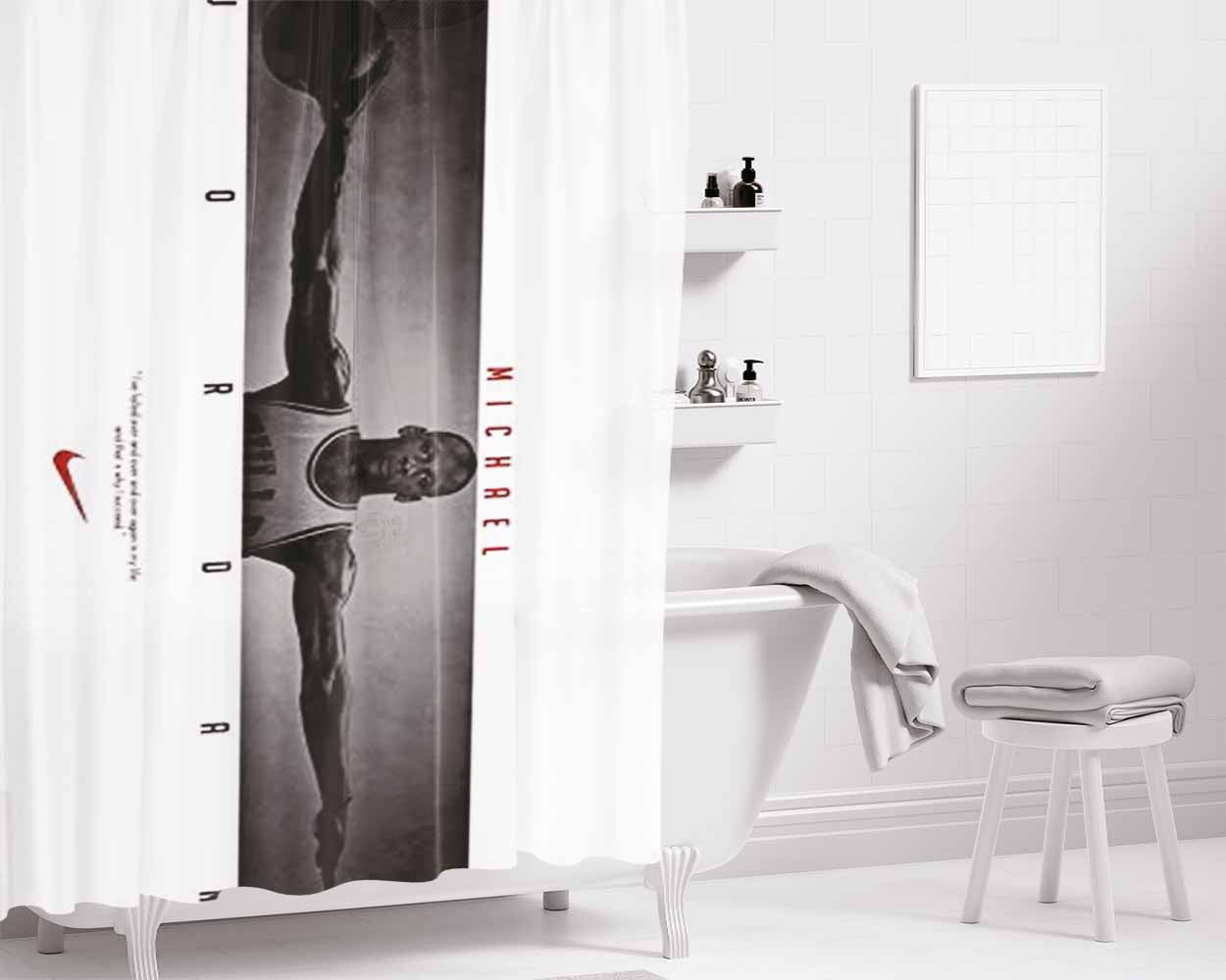 Michael Jordan Chicago Bulls 3 Bathroom Shower Curtain Fabric Waterproof | 66 X 72 Inch
