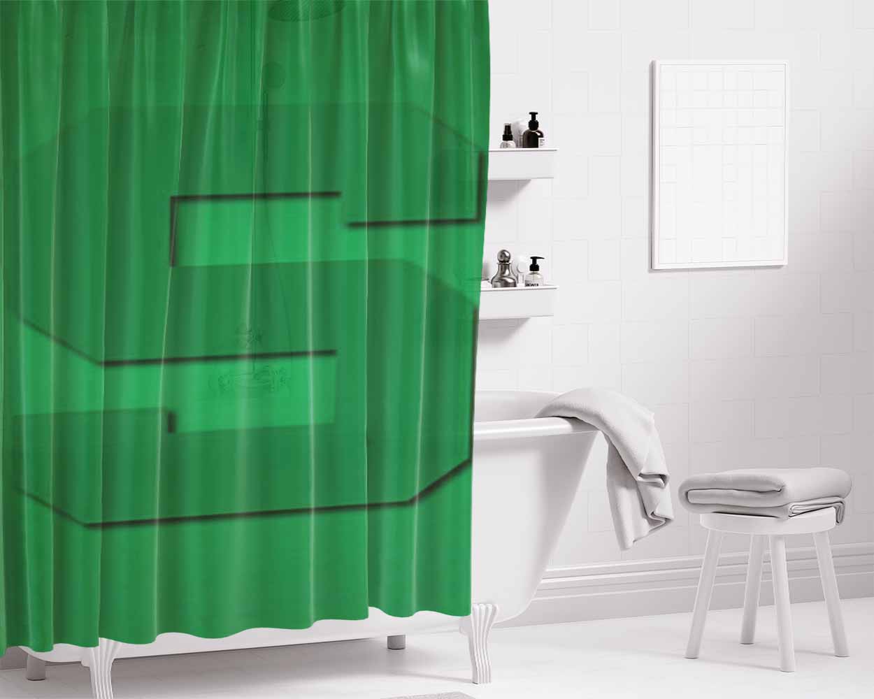 Michigan State S Logo Bathroom Shower Curtain Fabric Waterproof | 66 X 72 Inch