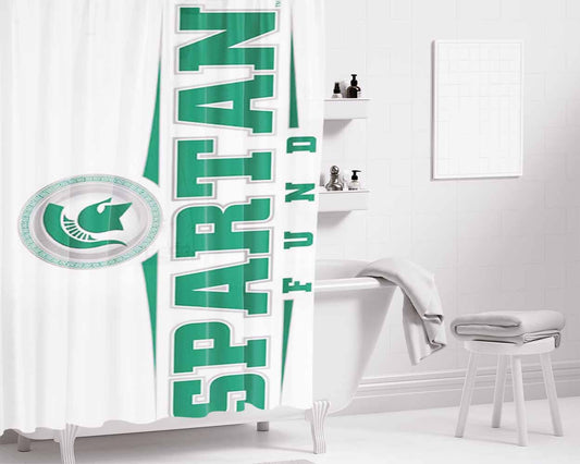 Michigan State Spartan Fund Bathroom Shower Curtain Fabric Waterproof | 66 X 72 Inch