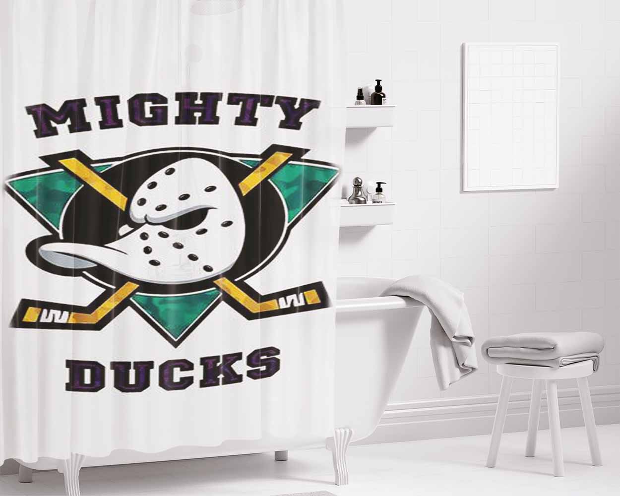 Mighty Ducks Bathroom Shower Curtain Fabric Waterproof | 66 X 72 Inch