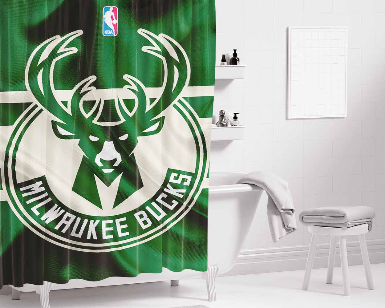 Milwaukee Wisconsin Logo Bathroom Shower Curtain Fabric Waterproof | 66 X 72 Inch