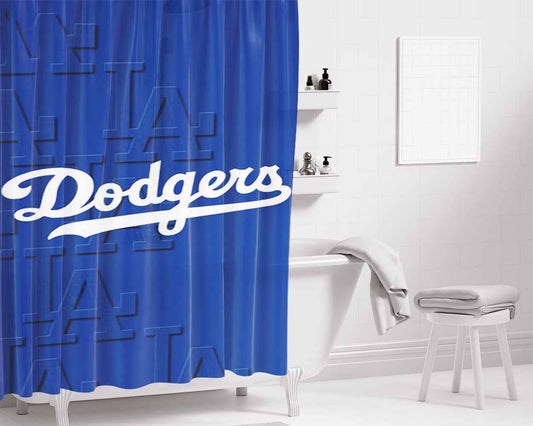 Nba La Dodgers Bathroom Shower Curtain Fabric Waterproof | 66 X 72 Inch