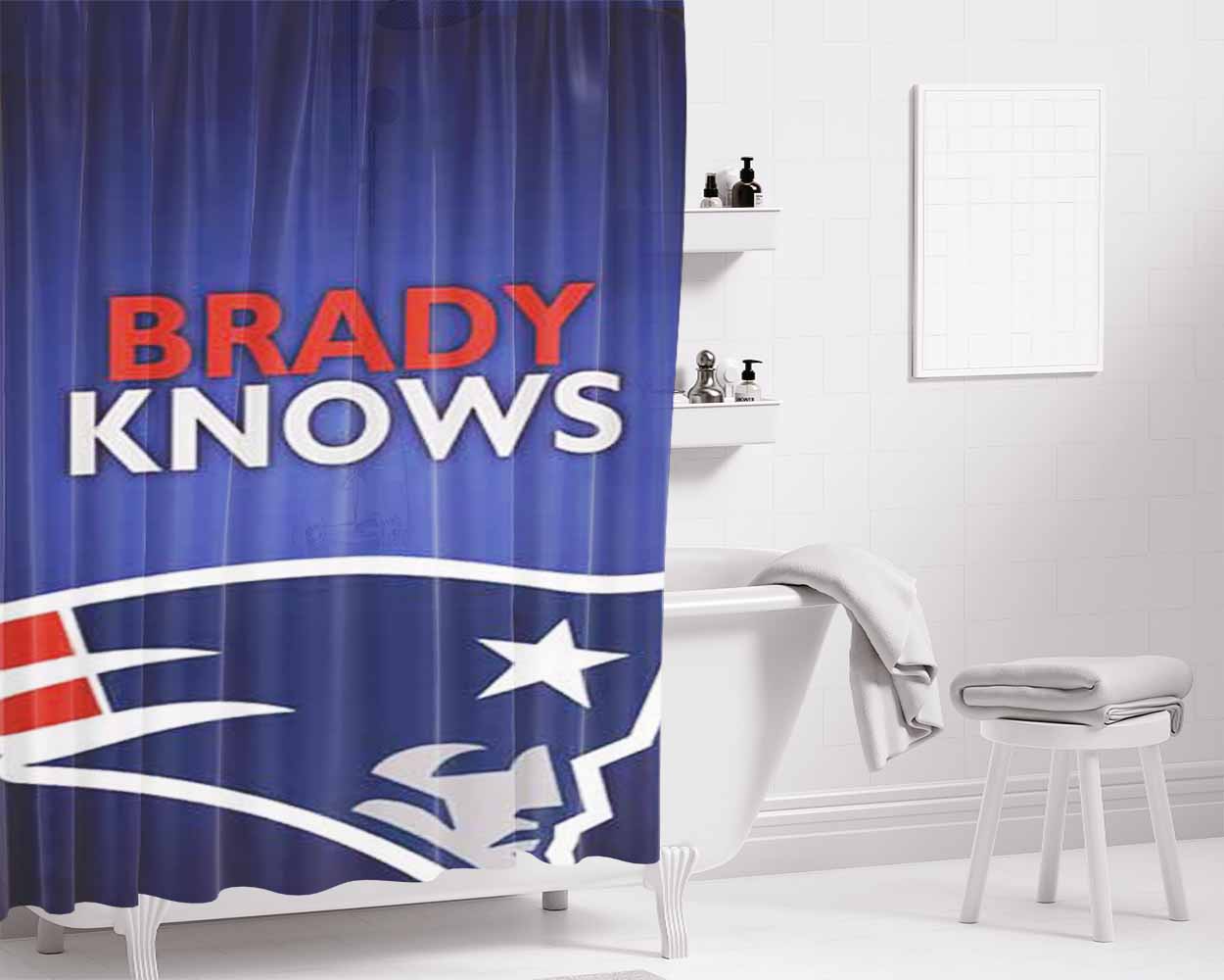 Ne Pats Brady Knows Bathroom Shower Curtain Fabric Waterproof | 66 X 72 Inch