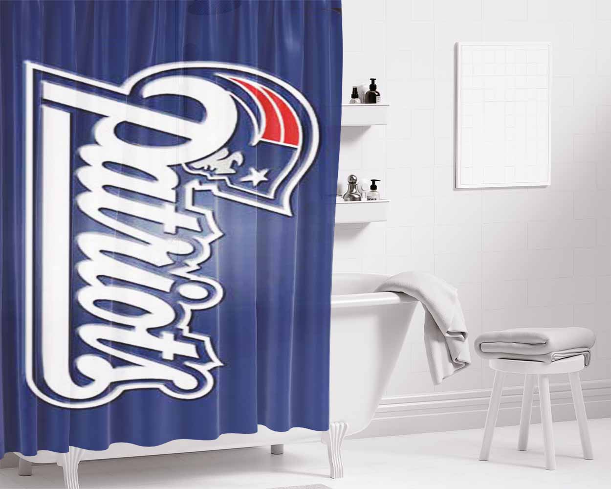 Ne Pats Logo Embossed Bathroom Shower Curtain Fabric Waterproof | 66 X 72 Inch