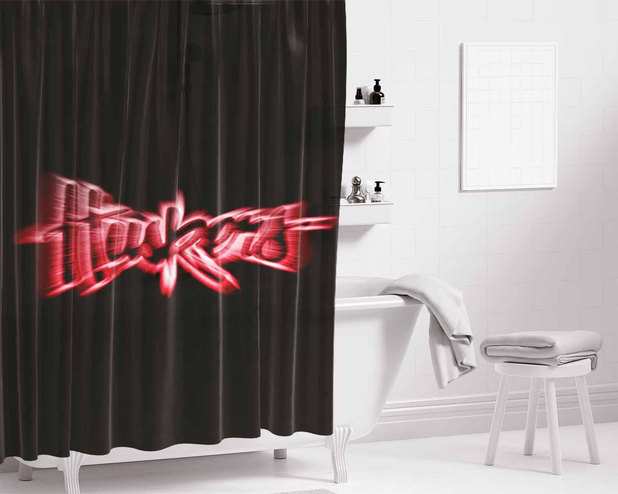 Nebraska Cornhuskers Burst Bathroom Shower Curtain Fabric Waterproof | 66 X 72 Inch