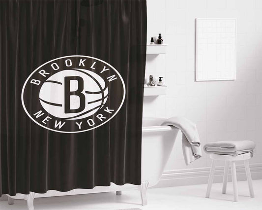 Nets Brooklyn New York Bathroom Shower Curtain Fabric Waterproof | 66 X 72 Inch