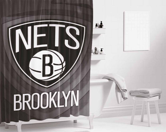 Nets Brooklyn Bathroom Shower Curtain Fabric Waterproof | 66 X 72 Inch