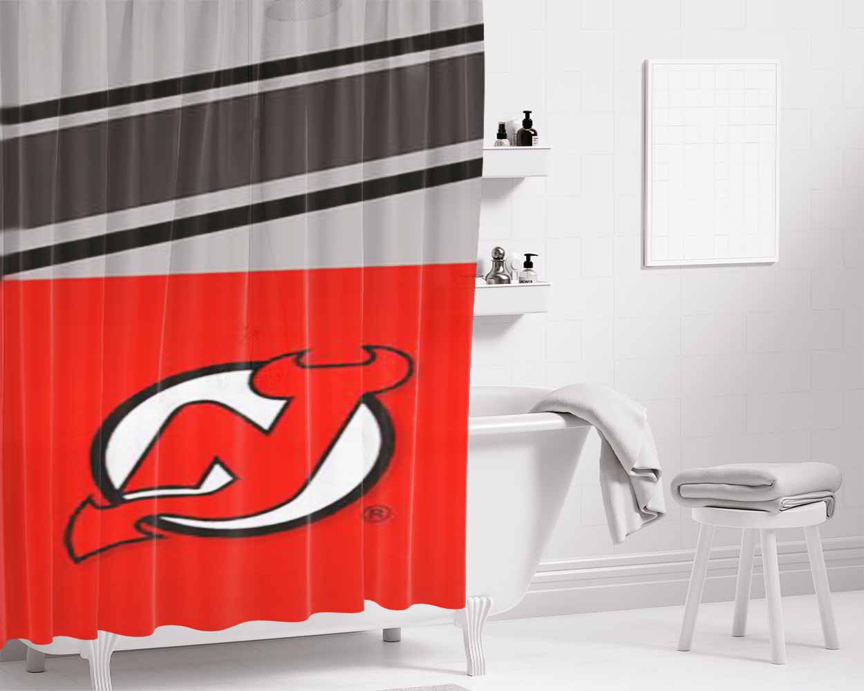 New Jersey Devil Bathroom Shower Curtain Fabric Waterproof | 66 X 72 Inch