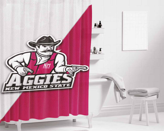 New Mexico State Aggies Bathroom Shower Curtain Fabric Waterproof | 66 X 72 Inch