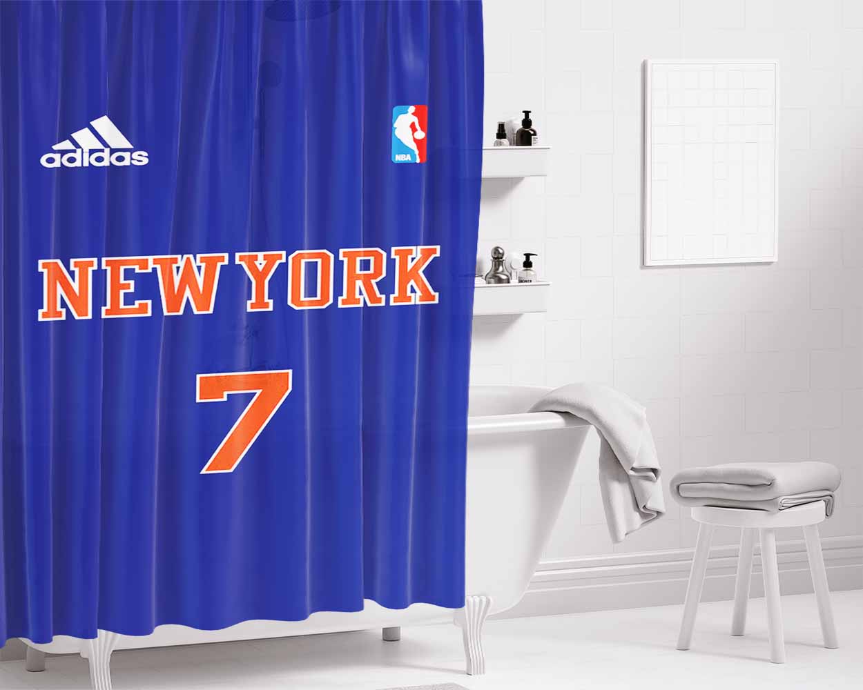 New York 7 Bathroom Shower Curtain Fabric Waterproof | 66 X 72 Inch