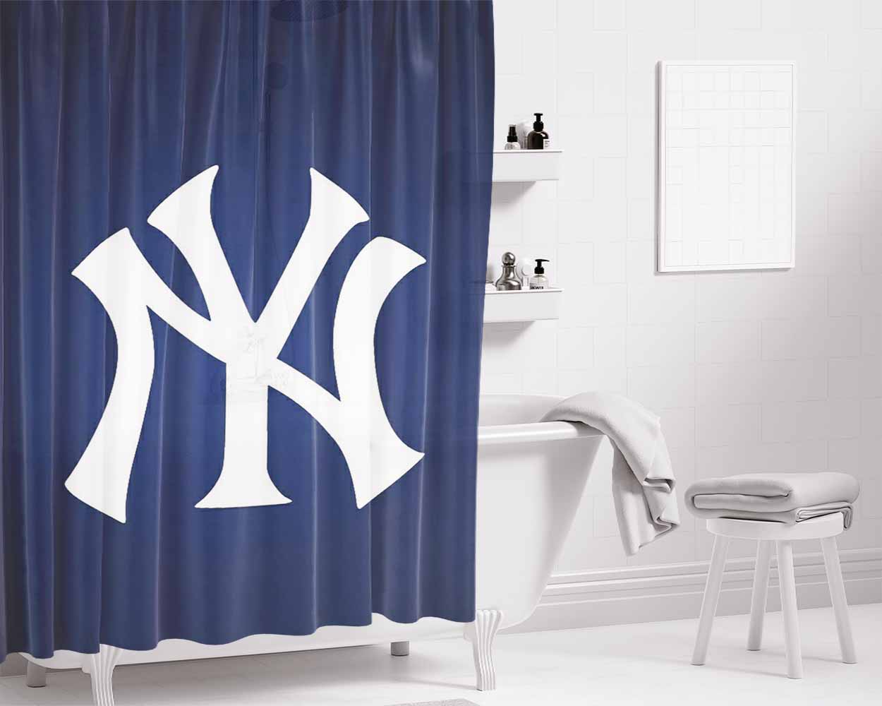 New York Football Bathroom Shower Curtain Fabric Waterproof | 66 X 72 Inch