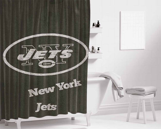 New York Jets Logo Bathroom Shower Curtain Fabric Waterproof | 66 X 72 Inch