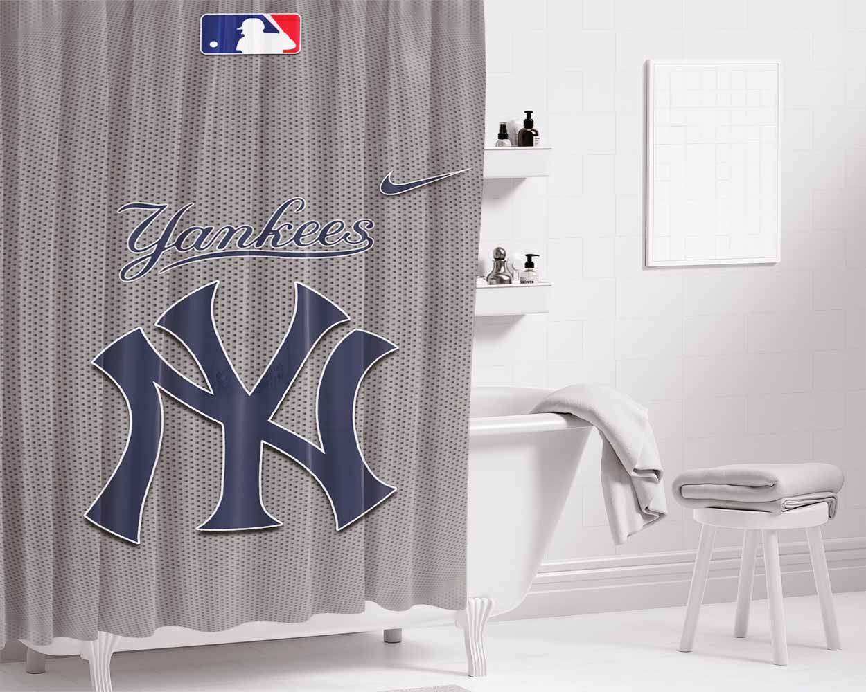 New York Ya Bathroom Shower Curtain Fabric Waterproof | 66 X 72 Inch