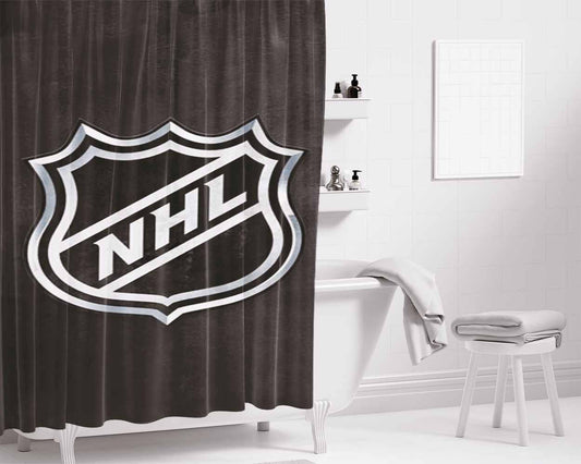 Nhl Logo Bathroom Shower Curtain Fabric Waterproof | 66 X 72 Inch