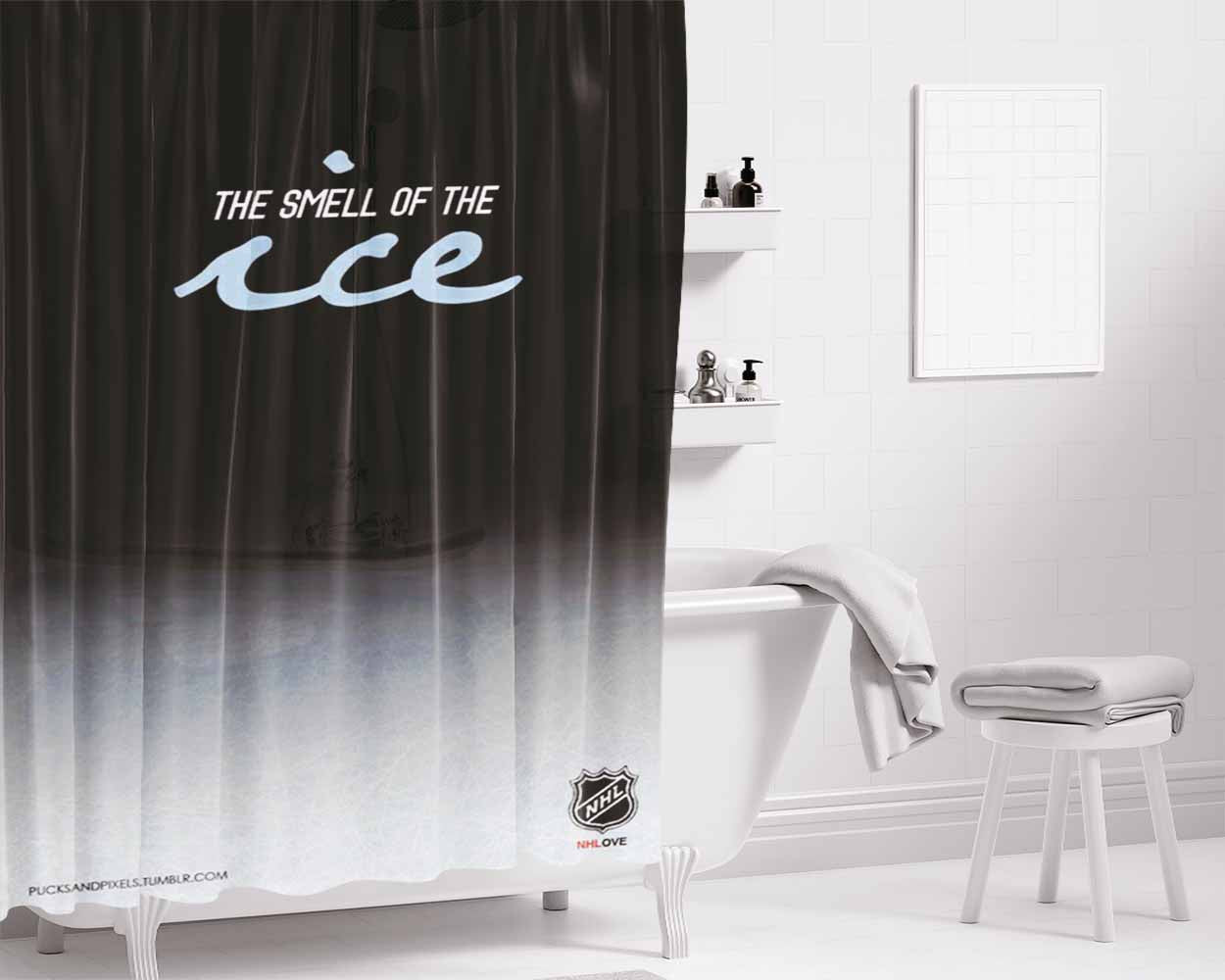Nhl Teh Smell O The Ice Bathroom Shower Curtain Fabric Waterproof | 66 X 72 Inch