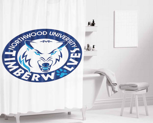 Northwood Timberwolves Symbol Bathroom Shower Curtain Fabric Waterproof | 66 X 72 Inch