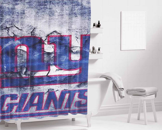 Ny Giants Peeling Bathroom Shower Curtain Fabric Waterproof | 66 X 72 Inch