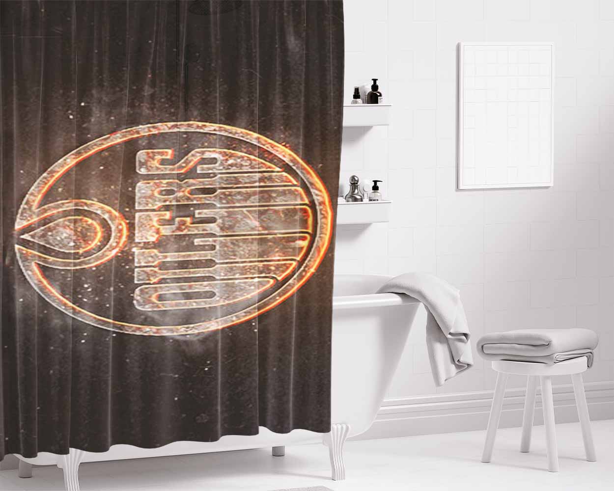 Oilers New Bathroom Shower Curtain Fabric Waterproof | 66 X 72 Inch