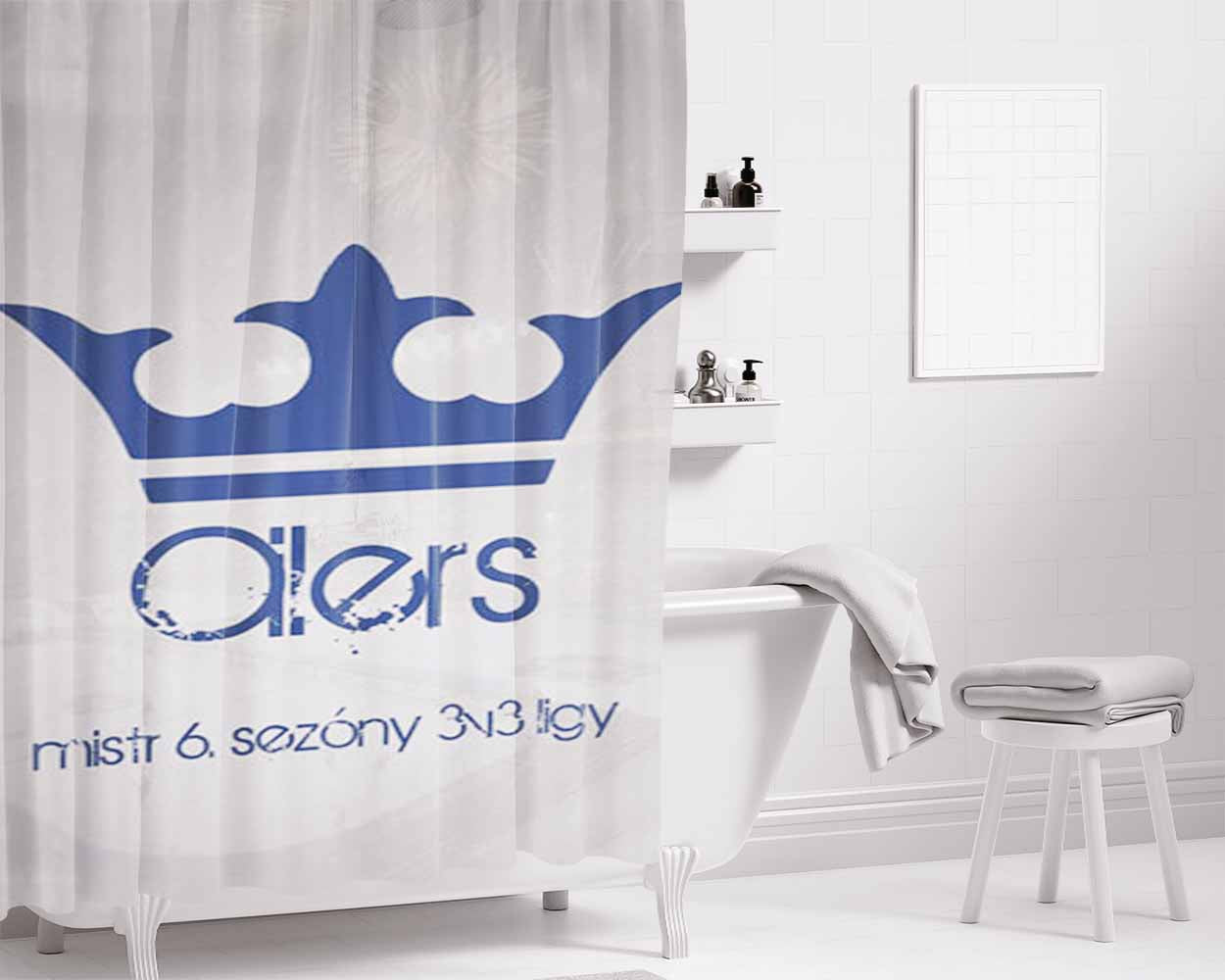 Oilers Bathroom Shower Curtain Fabric Waterproof | 66 X 72 Inch