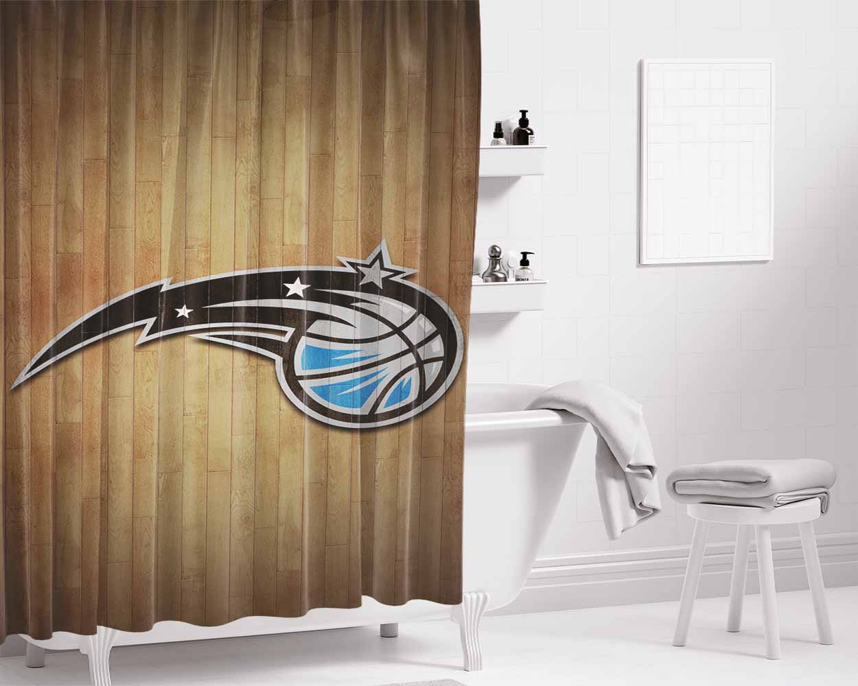 Orlando Magic Logo 2 Bathroom Shower Curtain Fabric Waterproof | 66 X 72 Inch