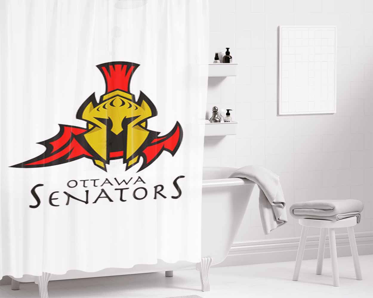 Ottawa Predators Icon Logo Bathroom Shower Curtain Fabric Waterproof | 66 X 72 Inch