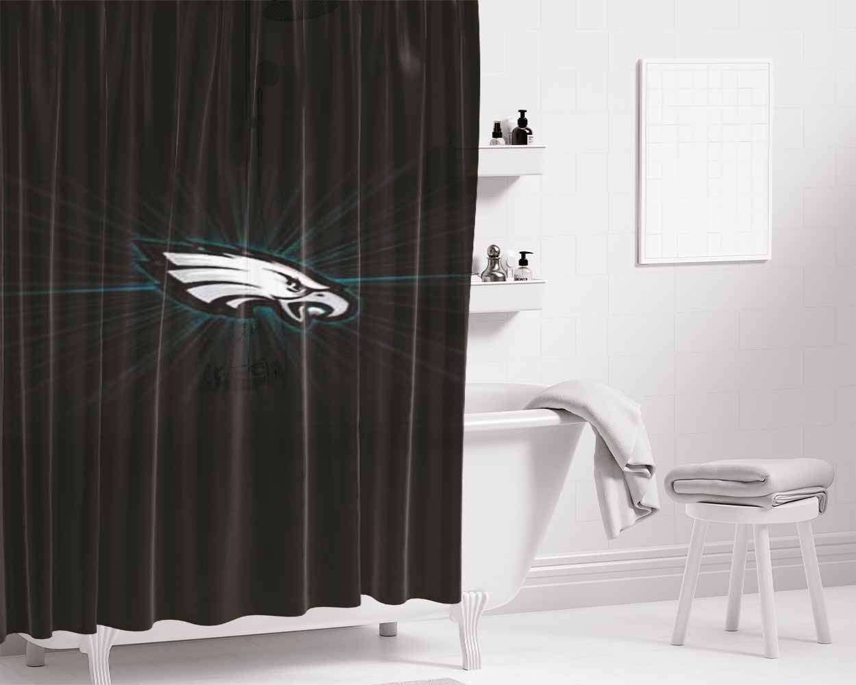 Philly Eagles Little Logo Bathroom Shower Curtain Fabric Waterproof | 66 X 72 Inch