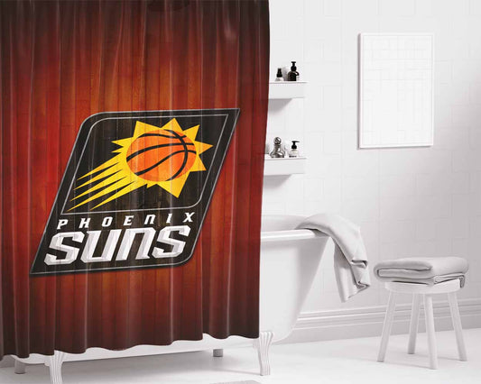 Phoenix Suns Hardwood 2 Bathroom Shower Curtain Fabric Waterproof | 66 X 72 Inch