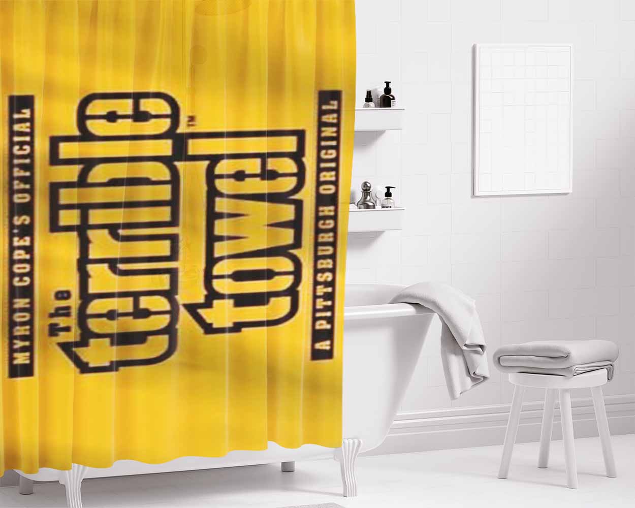 Pittsburgh Steelers Towel Bathroom Shower Curtain Fabric Waterproof | 66 X 72 Inch
