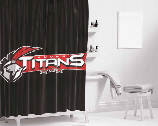 Puurs Titans Logo Bathroom Shower Curtain Fabric Waterproof | 66 X 72 Inch