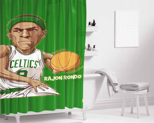 Rajon Rondo Green Bathroom Shower Curtain Fabric Waterproof | 66 X 72 Inch