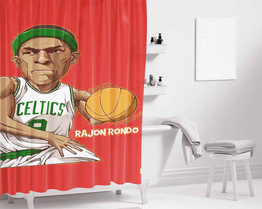 Rajon Rondo Red Bathroom Shower Curtain Fabric Waterproof | 66 X 72 Inch