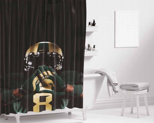 Rivalries Michigan Bathroom Shower Curtain Fabric Waterproof | 66 X 72 Inch