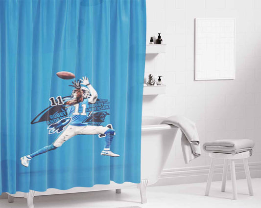 Robby Anderson Carolina Panthers Bathroom Shower Curtain Fabric Waterproof | 66 X 72 Inch