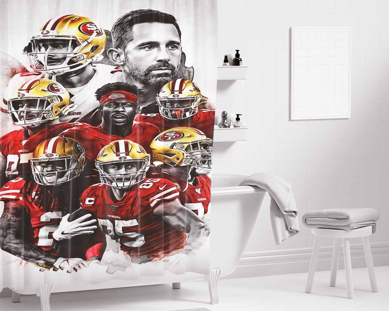San Fran 49Ers 2019, 2017 Bathroom Shower Curtain Fabric Waterproof | 66 X 72 Inch