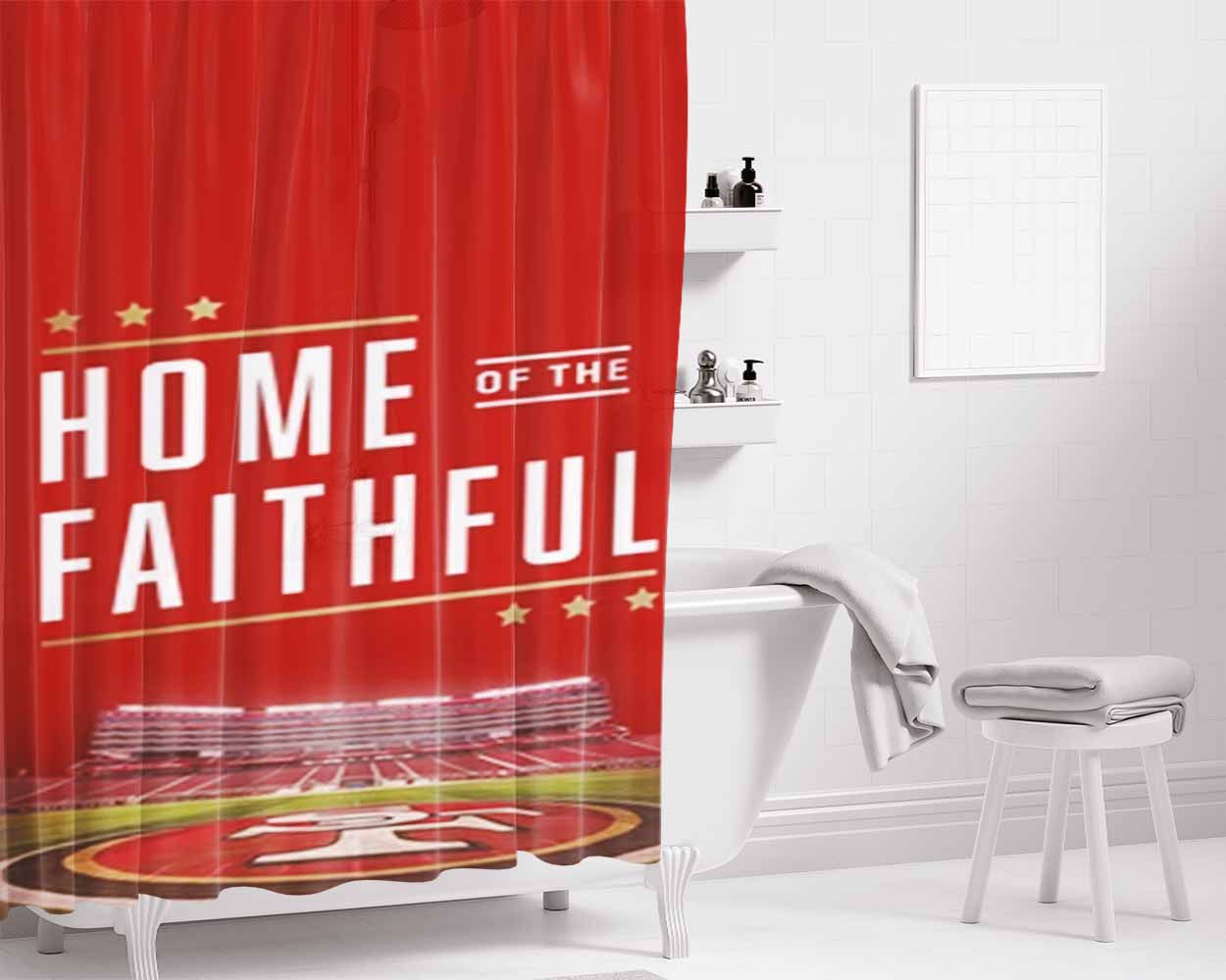 San Francisco 49Ers 4 Bathroom Shower Curtain Fabric Waterproof | 66 X 72 Inch