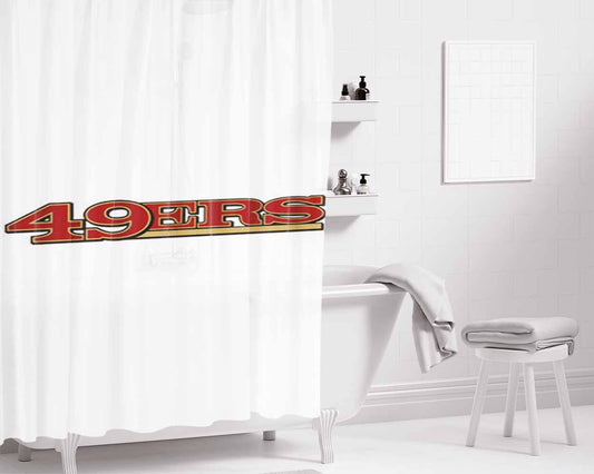 San Francisco 49Ers Text Bathroom Shower Curtain Fabric Waterproof | 66 X 72 Inch